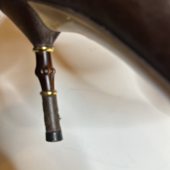 Gucci Brown Leather Bamboo Heel Ankle Boot 7 1/2 - Picture 11 of 16